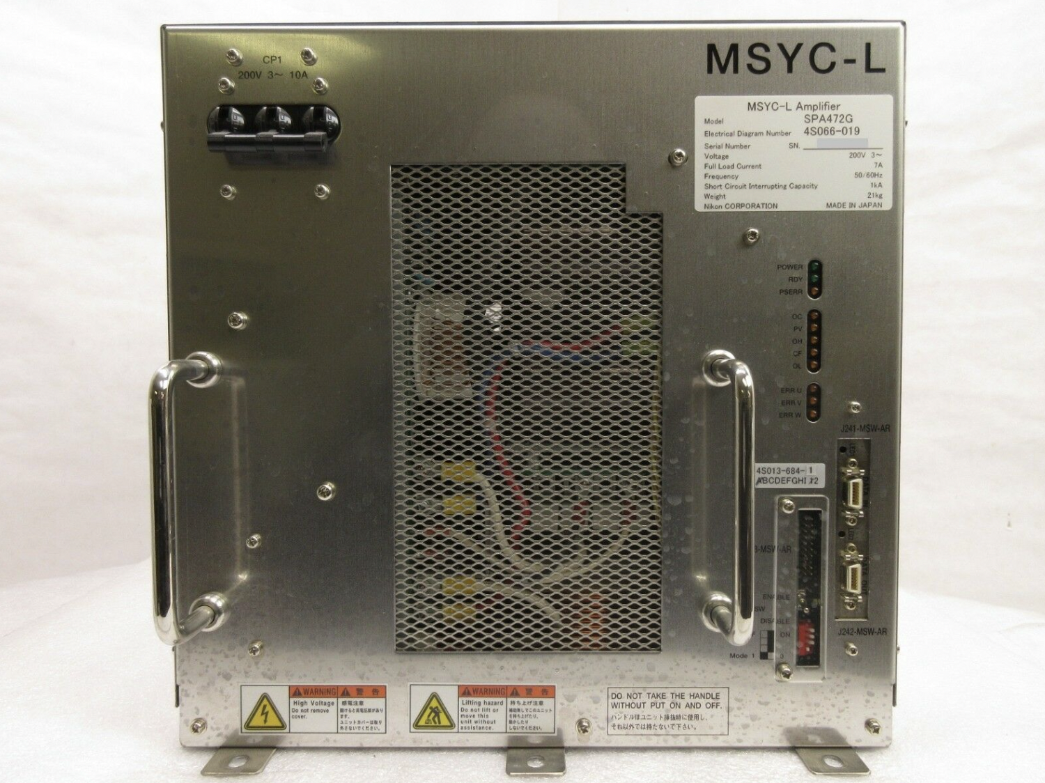 Used Nikon Nikon 4S066-019 MSYC-L Amplifier SPA472G 4S013-684-1 Used Working