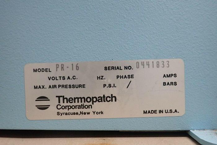 Used Thermopatch Perm-A-Rite Mark II Model PR-16 Label Marking Machine