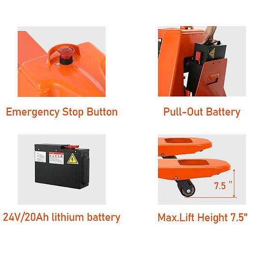Full Electric Pallet Jack Lithium Battery Powered Pallet Jack 3300lbs Hydraulic Pallet Truck.