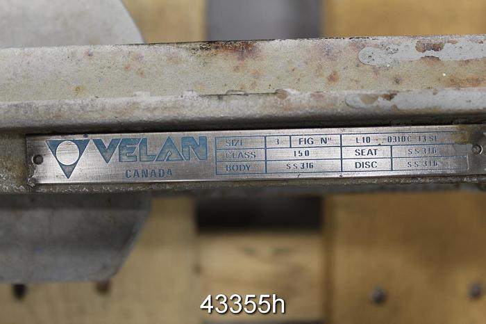 Used 3" Hand Operated Knife Gate Valve #43355