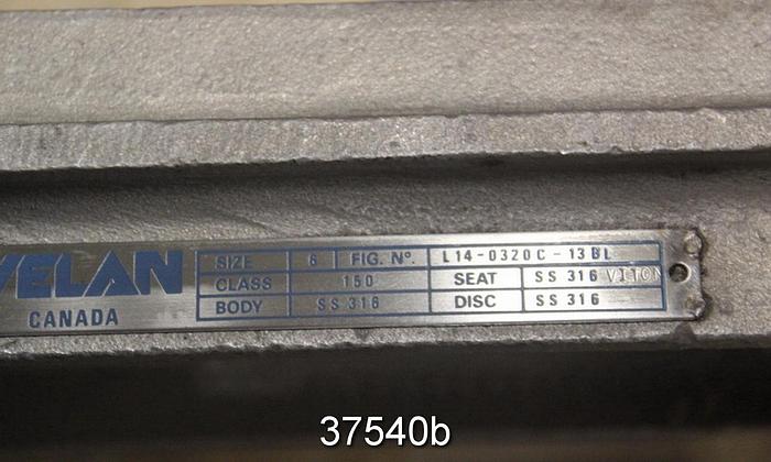 Used Velan 6" Hand Operated Knife Gate Valve, L14-0320C-13BL #37540