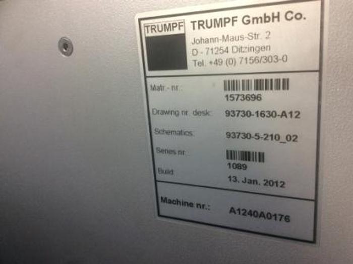 Used 2012 Trumpf Trulaser 3040