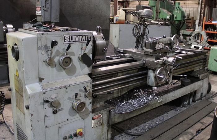 Used 19/27" x 80" SUMMIT "19-4" GAP-TYPE ENGINE LATHE w/TAPER ATTACHMENT & DIGITAL READOUTS