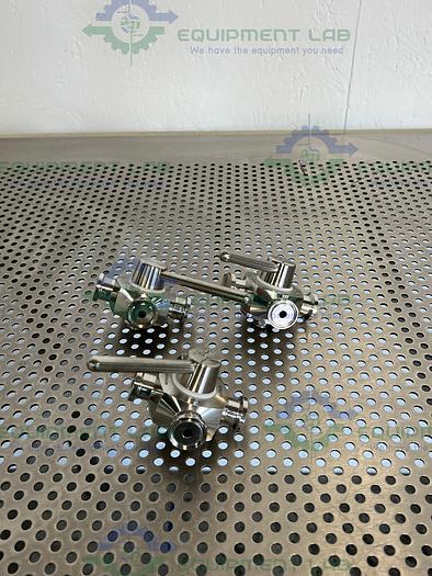 Used GE Healthcare Salvi DN6 814 4-way 316L Valve 18-5758-01 w/ 1/2" Sanitary Fitting