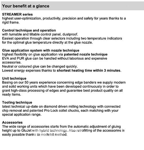 Used 2019 Holz-her Streamer 1052 Edgebander