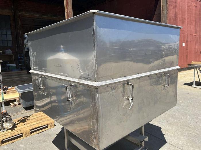 Used Hopper, 100 Cubic Feet, Stainless Steel, 5' x 5' x 5'6", Portable #S744621