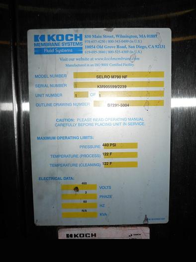 Used Filter, Reverse Osmosis, Nanofiltration, 24 Tubes, 670 SF (2) #C737185