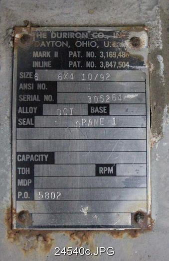 Used Durco 6X4" Pump #24540