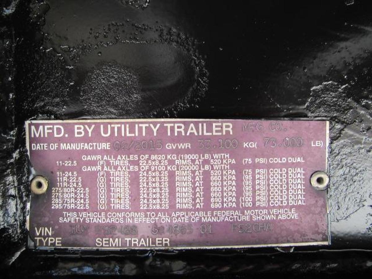 Used 2016 Utility 48' X 102 Alum Combo Princeton/Moffett Trailer