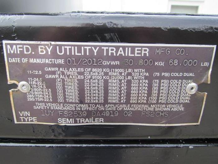 Used 2013 Utility 48' X 102 Princeton/Moffett Trailer