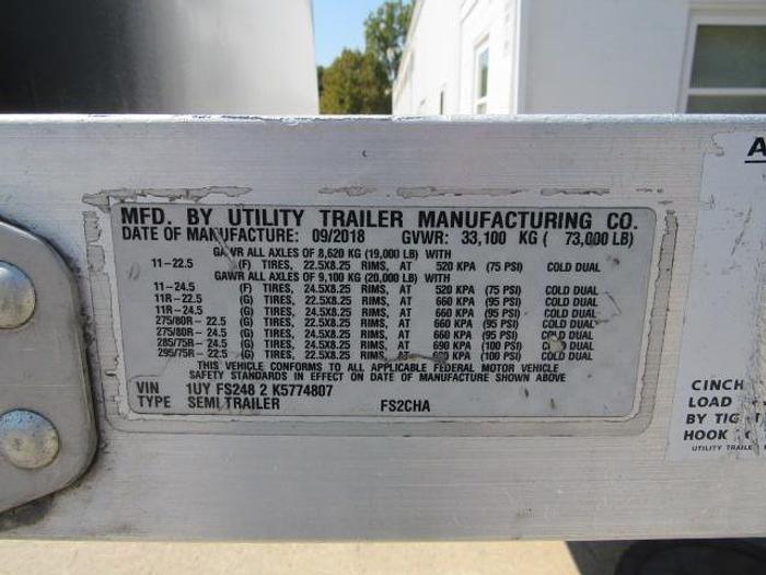 Used 2019 Utility  45'  X 102 Alum Combo Princeton/Moffett Trailer