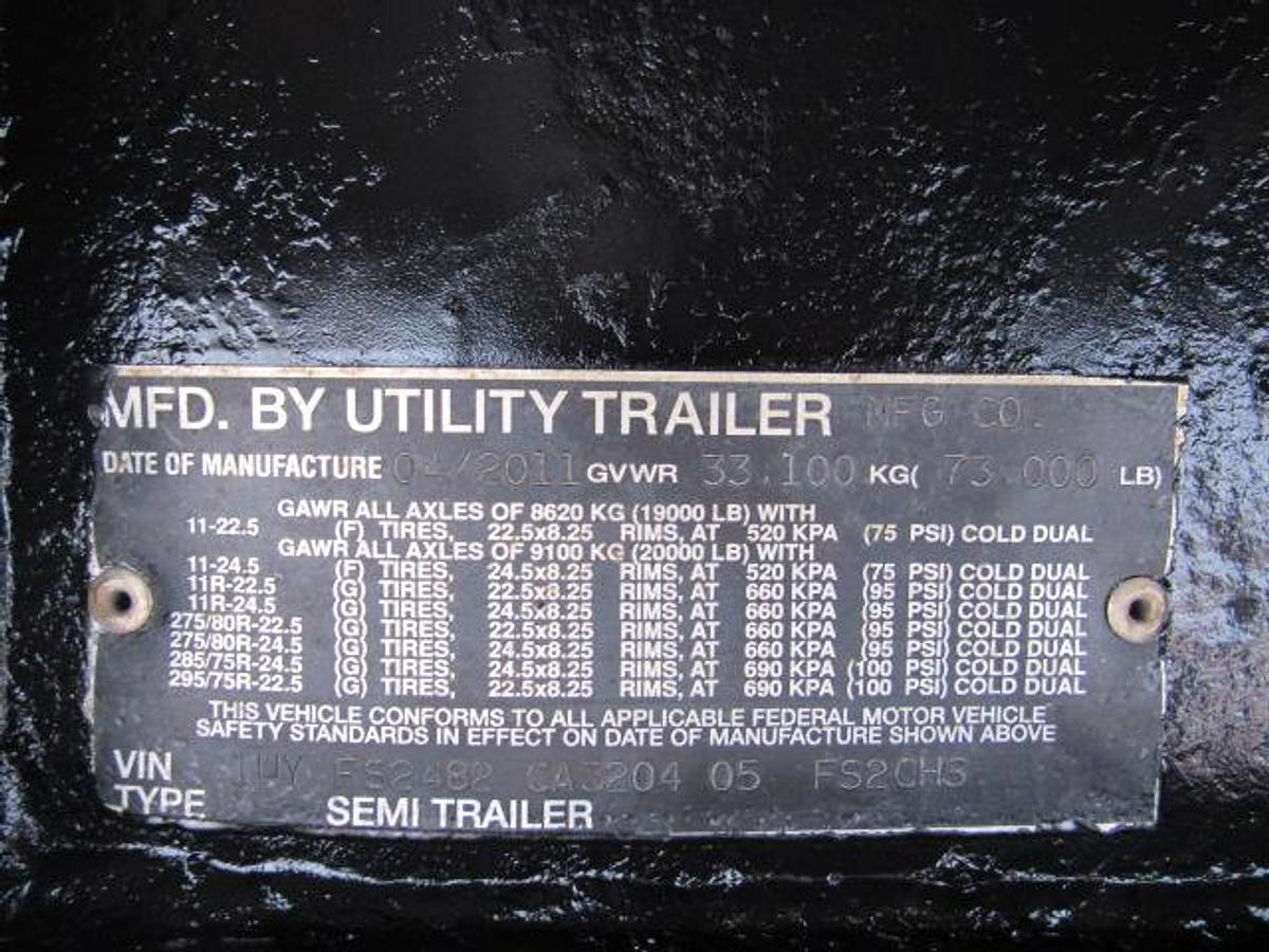 Used 2012 Utility 36' 6" X 102 Princeton/Moffett Trailer