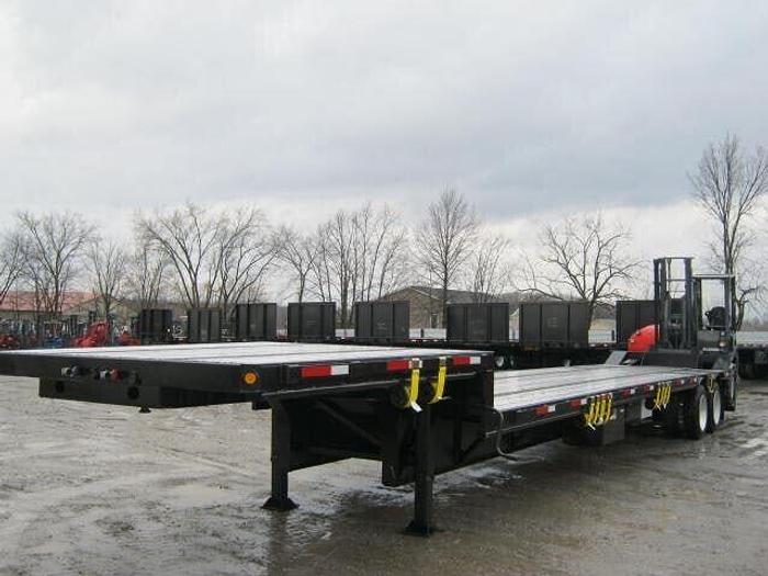 Used 2014 Transcraft 48' X 102" Alum/Steel Combo Step Deck Trailer Forklift Mount.