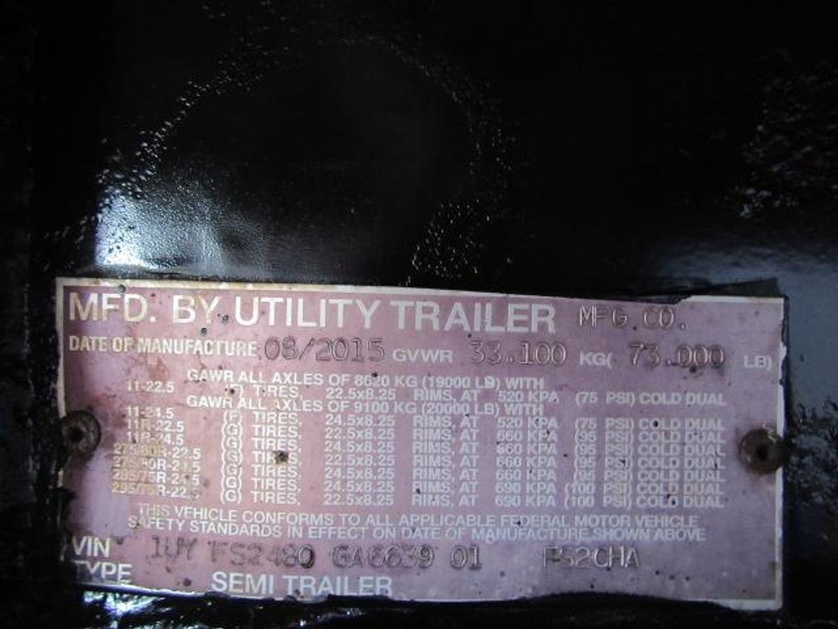 Used 2016 Utility 45' X 102 Alum Combo Princeton/Moffett Trailer