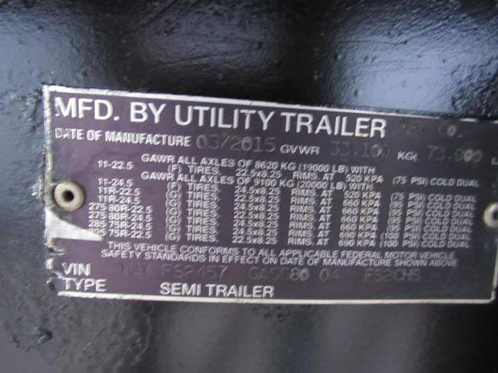 Used 2016 Utility 36' 6" X 102" Princeton/Moffett Trailer