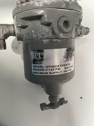 Used ITT ConoFlow GFH60XTKEX1G Filter Regulator w/ 0-1100PSI Gauge