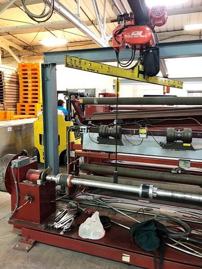 Used 62" WIDE DUSENBERY MODEL 815 DUPLEX SLITTER REWINDER 1000 FPM 24" REW. DIA.