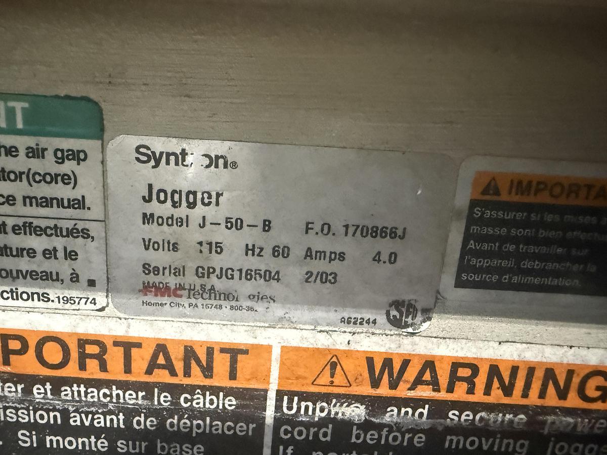 Used Syntron FMC Paper Jogger 