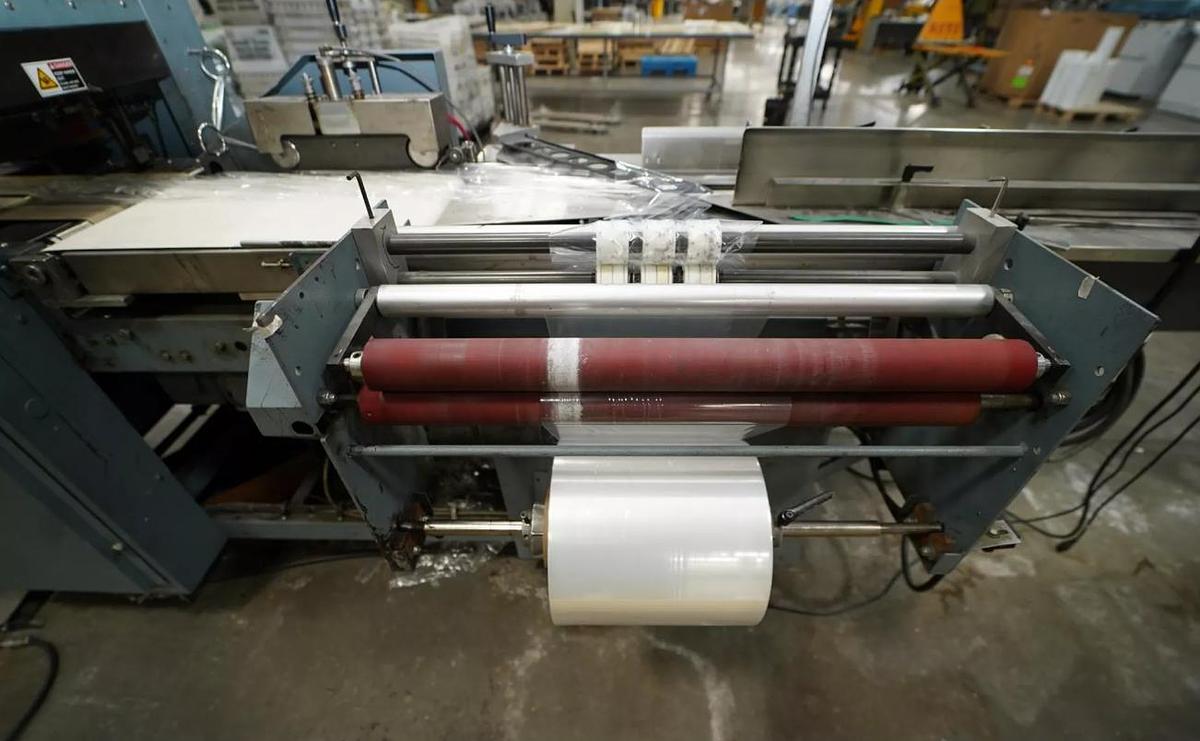 Used Shanklin F-5A & T-7XL Shrink Wrapper w/ (4) Longford B855 Feeders