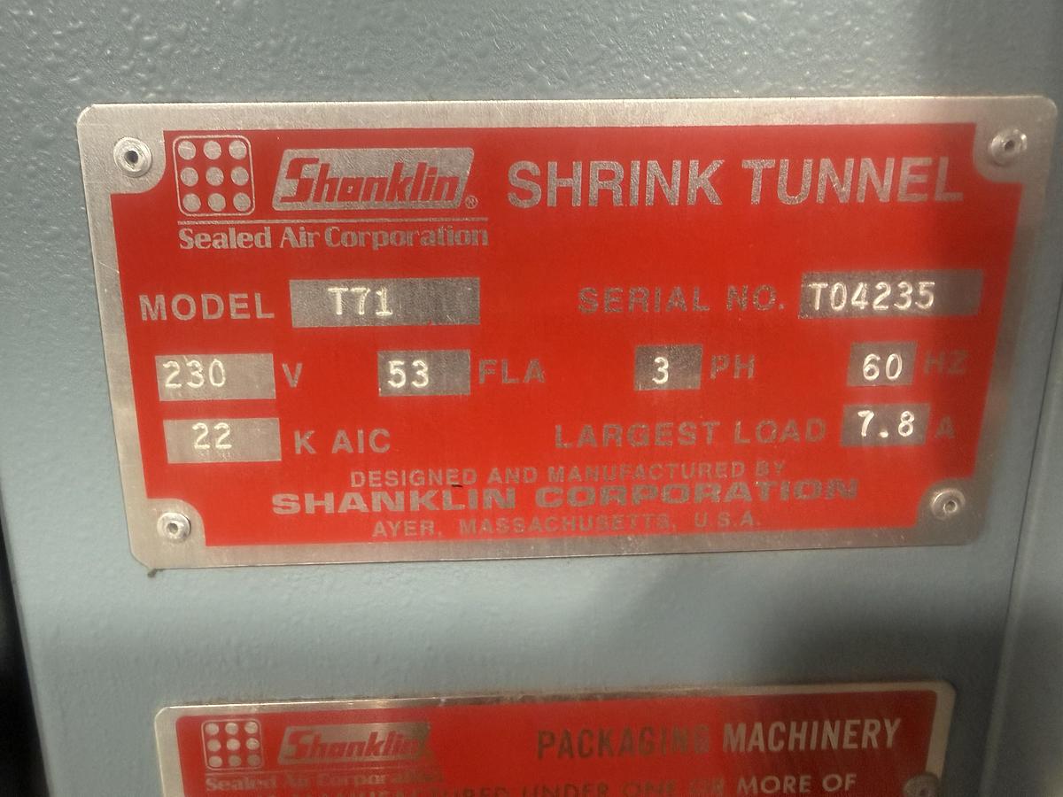 Used 2005 Shanklin F-4A Shrink Wrapper & T-71 Shrink Tunnel