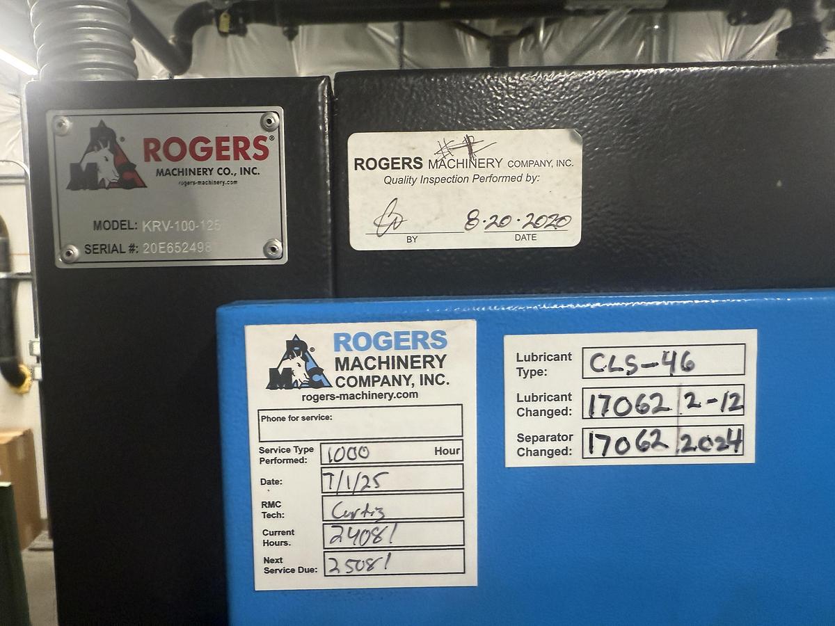 Used Rogers KRV Series Rotary Screw Air Compressor