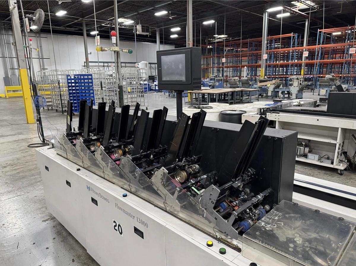 Used Pitney Bowes  (6) Station Flowmaster 1200 XL Mail Inserter