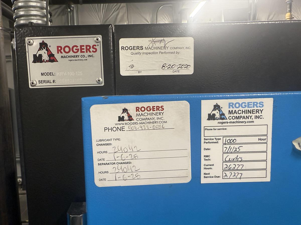 Used Rogers KRV Series Rotary Screw Air Compressor