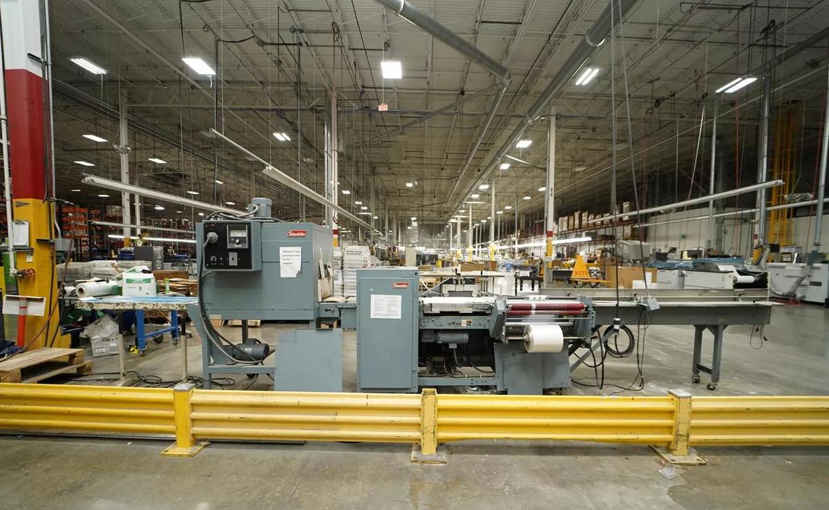 Used Shanklin F-5A & T-7XL Shrink Wrapper w/ (4) Longford B855 Feeders