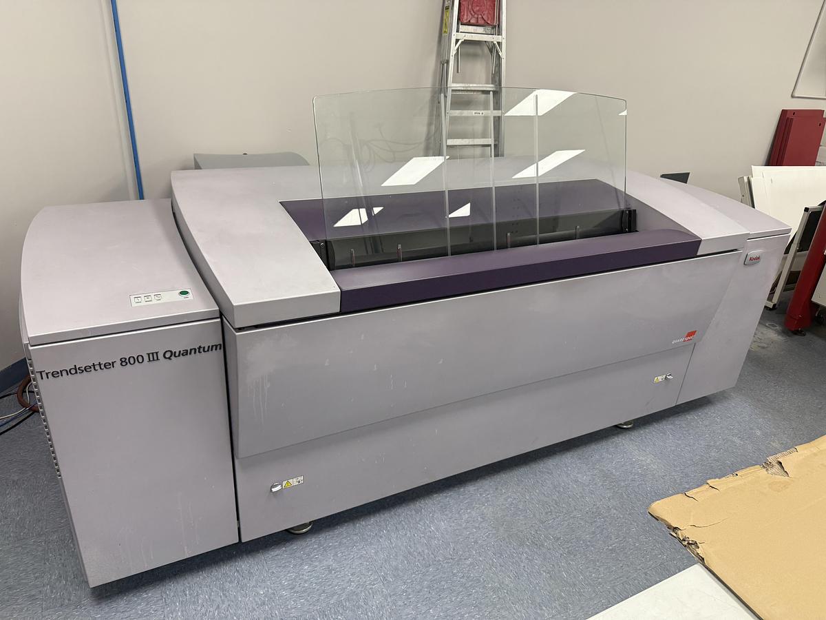 Used 2018 Kodak Trendsetter 800 II Quantum & AGFA Elantrix 125 DX Processor