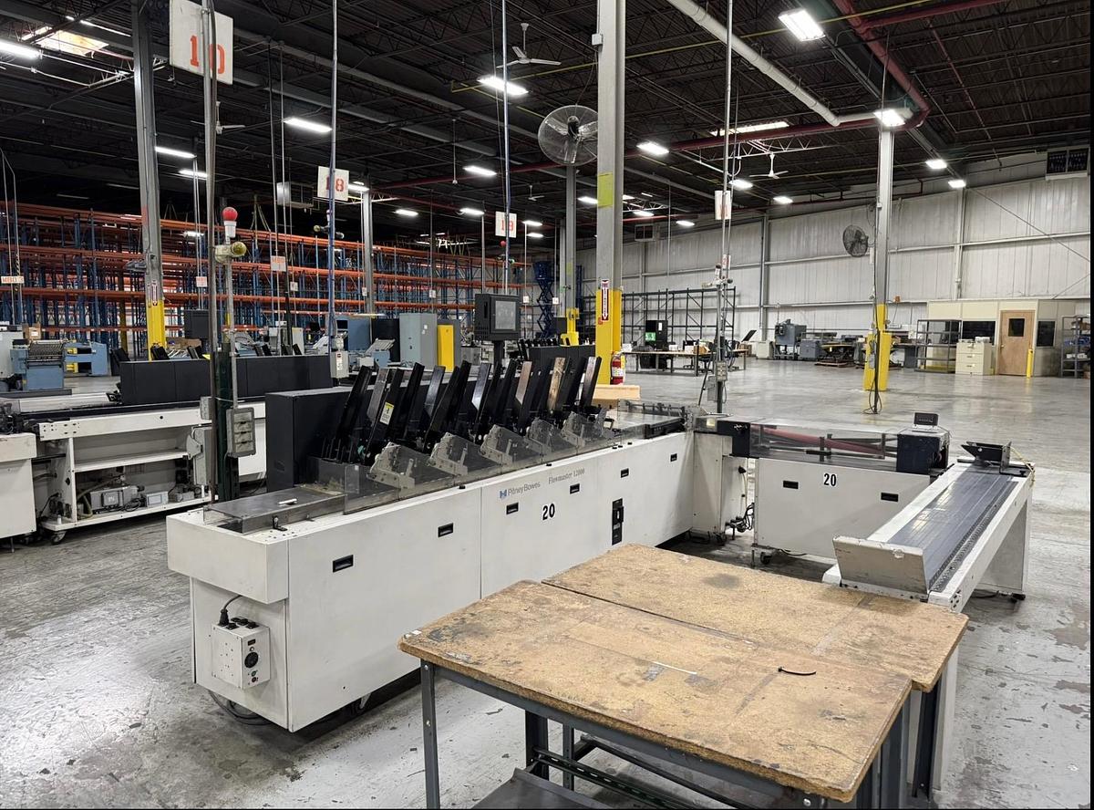 Used Pitney Bowes  (6) Station Flowmaster 1200 XL Mail Inserter