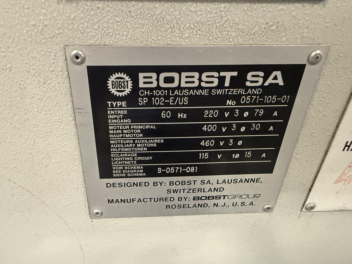 Used 1991 Bobst SP 102-E Automatic Die Cutter w/ Stripping