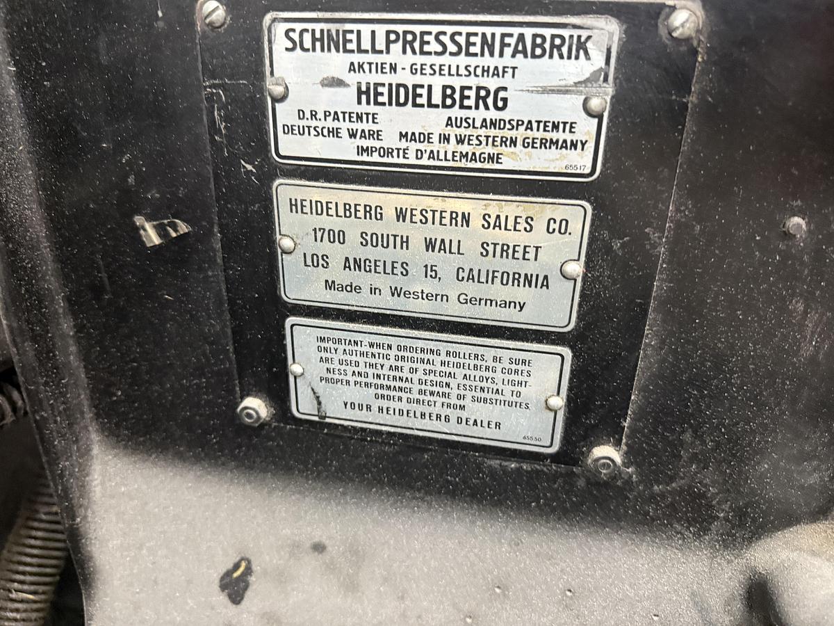 Used Heidelberg T-Platen Windmill with Quick Foil 1500