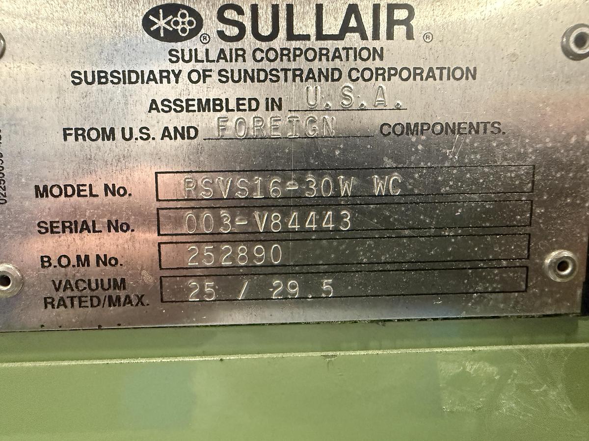 Used Sullair Rotary Screw Vacuum Pump System