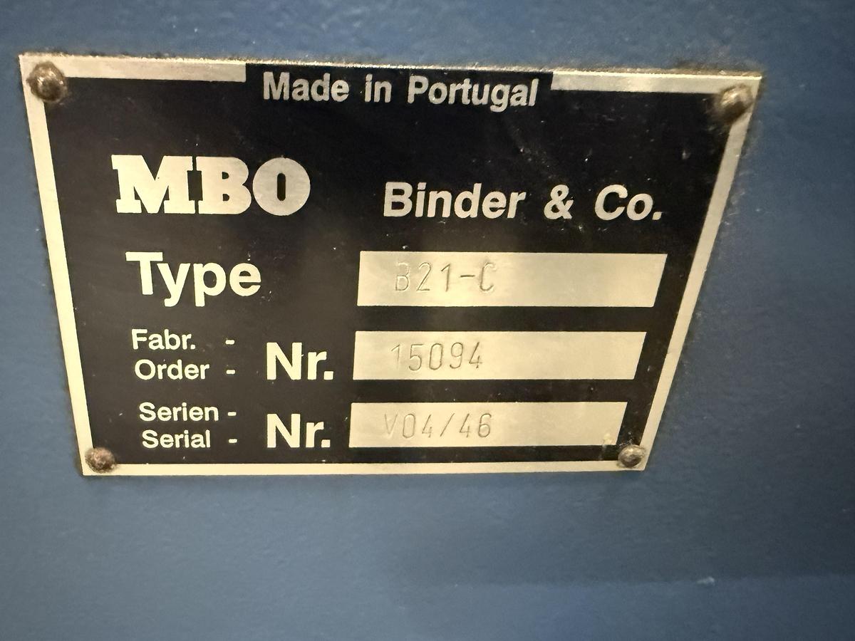 Used MBO B21-C 21” Continuous Feed Sheetfed Paper Folder