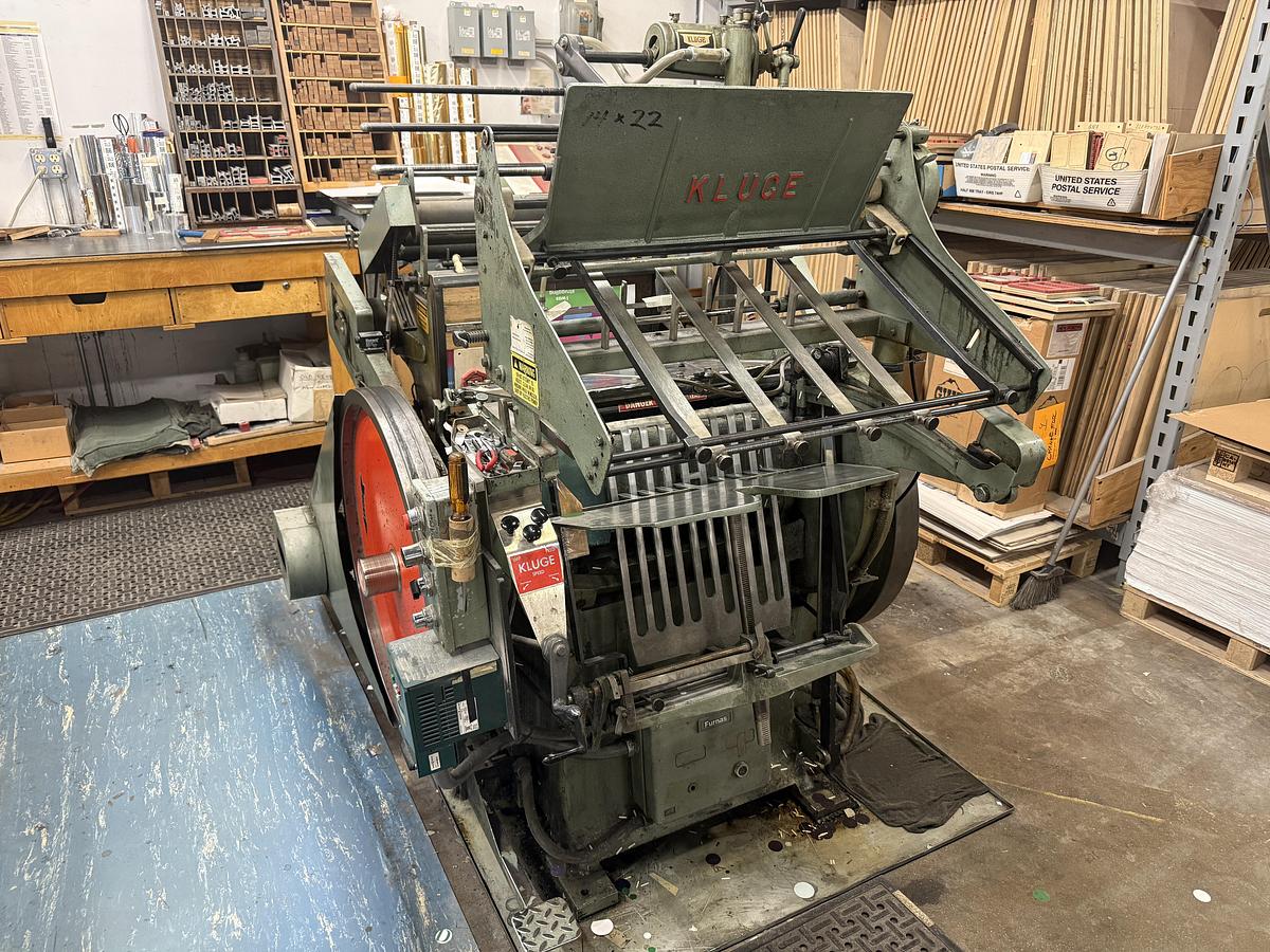 Used Kluge EHD 14x22 Foil Stamping, Embossing & Die Cutting Press