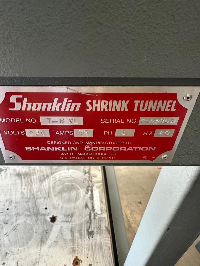 Used Shanklin T-6 XL Shrink Tunnel