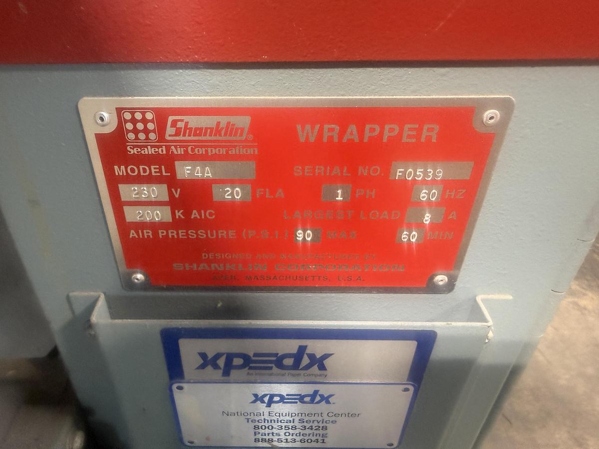 Used 2005 Shanklin F-4A Shrink Wrapper & T-71 Shrink Tunnel