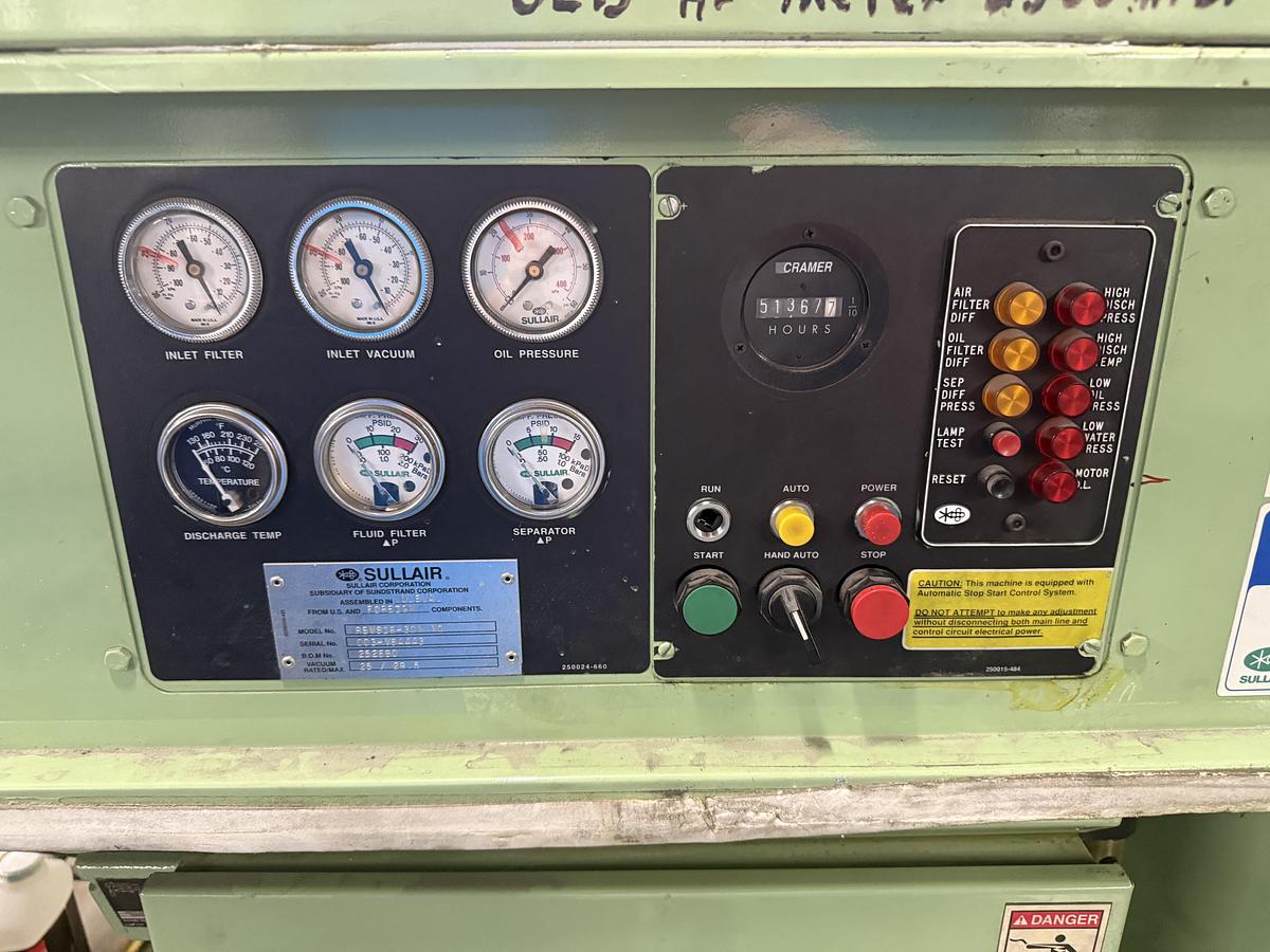 Used Sullair Rotary Screw Vacuum Pump System