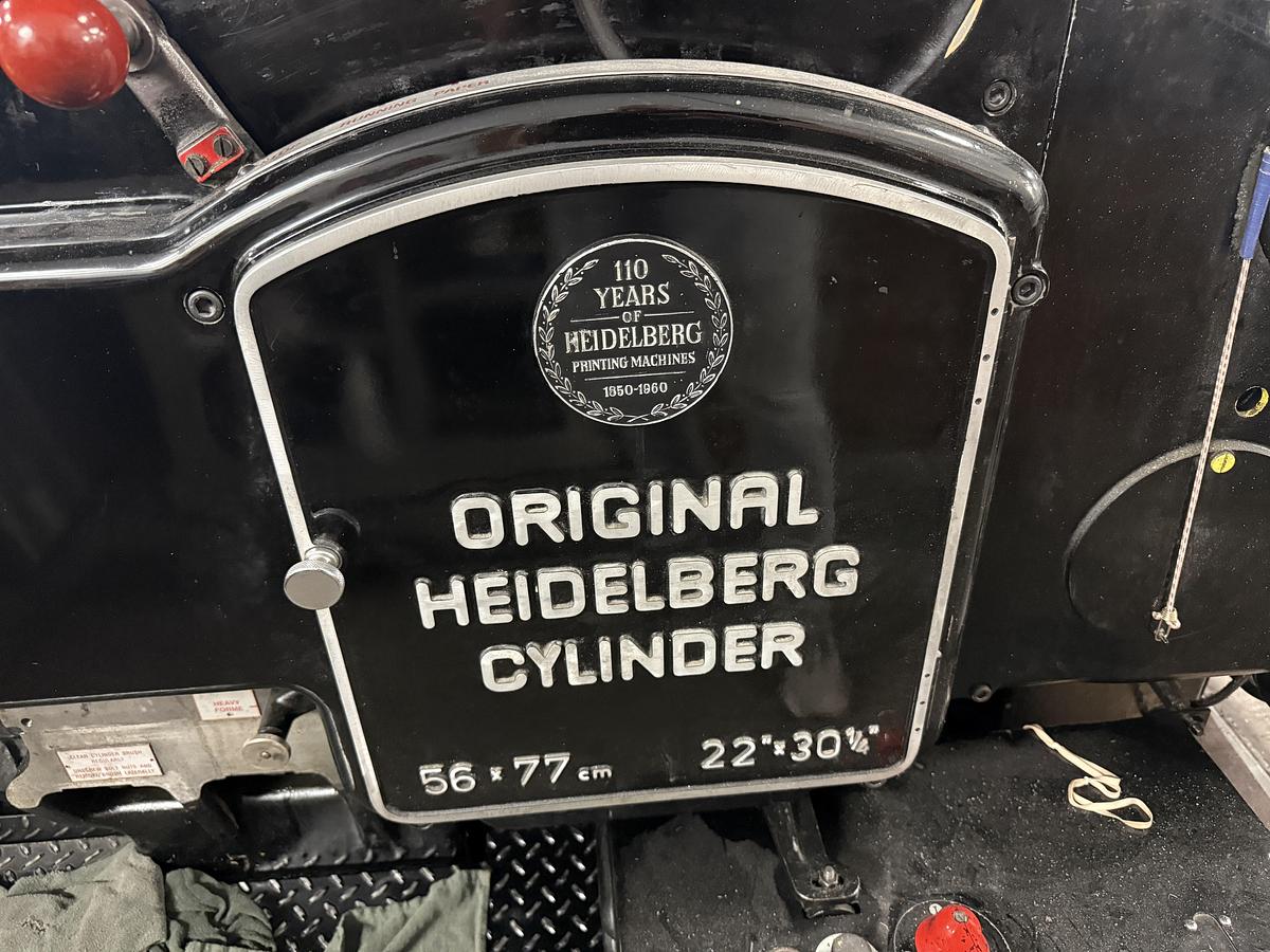 Used Heidelberg Original Cylinder Die Cutter 22" x 30 1/4"