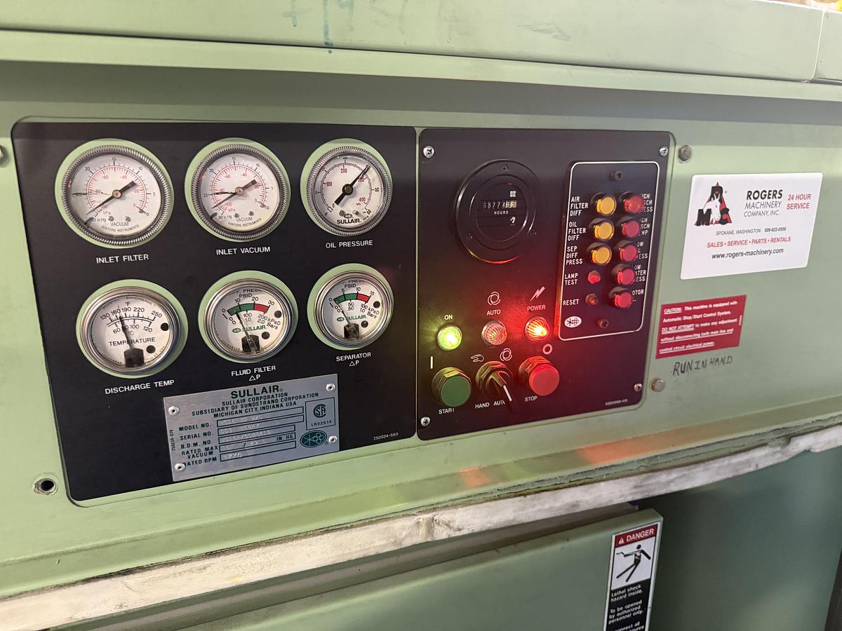 Used Sullair Rotary Screw Vacuum Pump System