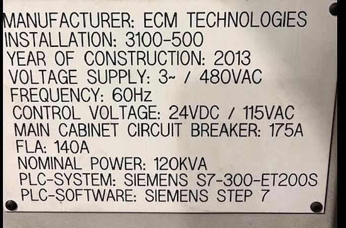 Used 2013 ECM TECHNOLOGIES VACUUM CARBURIZING FURNACE