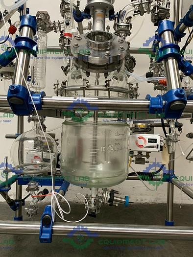 Used De Dietrich Distillation Skid w/ 16 Liter Jacketed Glass Reactor & Mixer