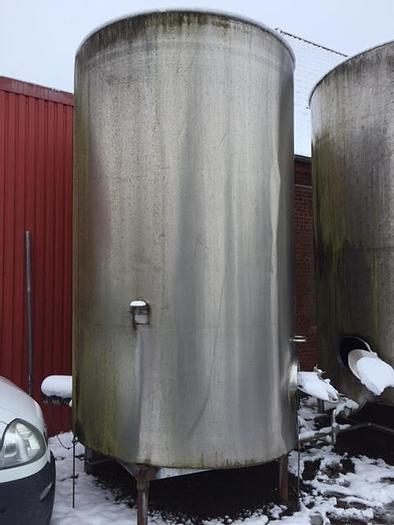 Brugt 12.500 liters opretstående rustfri tank.