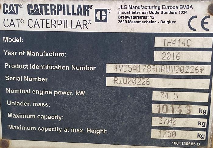 Usado 2016 CATERPILLAR TH414C