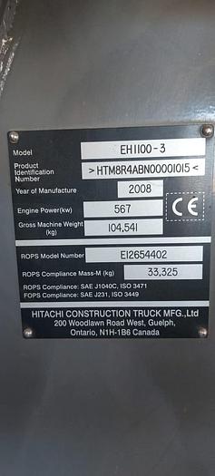Usado 2008 HITACHI EH1100-3