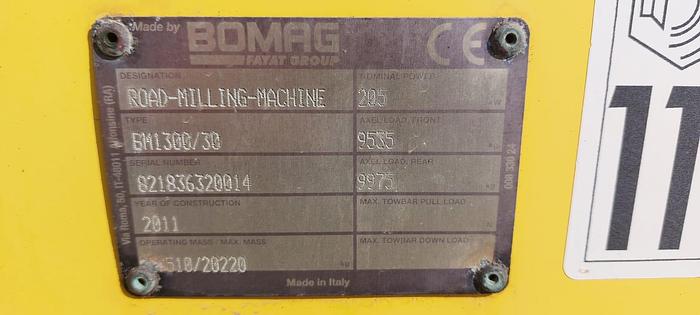 Usado FRESADORA DE CARRETERA BOMAG 1300/30