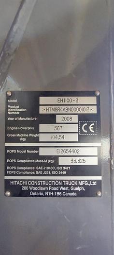 Usado 2008 HITACHI EH1100-3