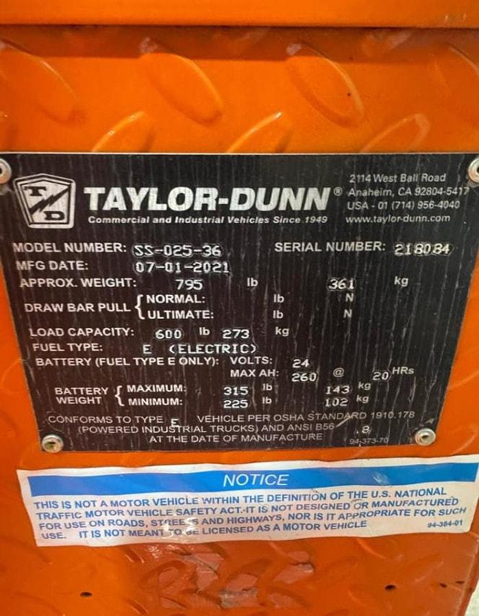 Used 2021 Taylor Dunn Minute Miser Step Saver
