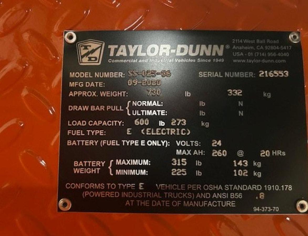 Used 2021 Taylor Dunn SS-025-36