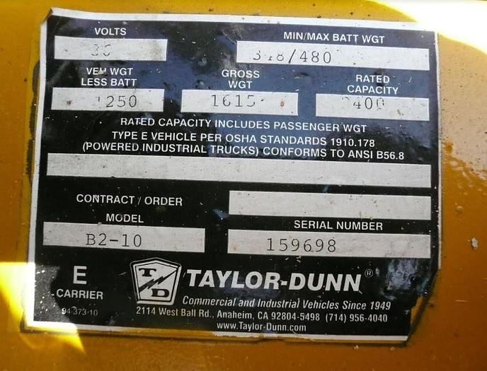Used 2004 Taylor Dunn B2-10